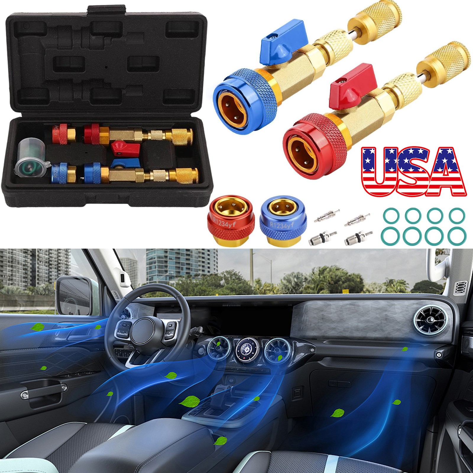 R134a R1234yf R22 Valve Core Remover Installer Tool Kit for AC Valve Core