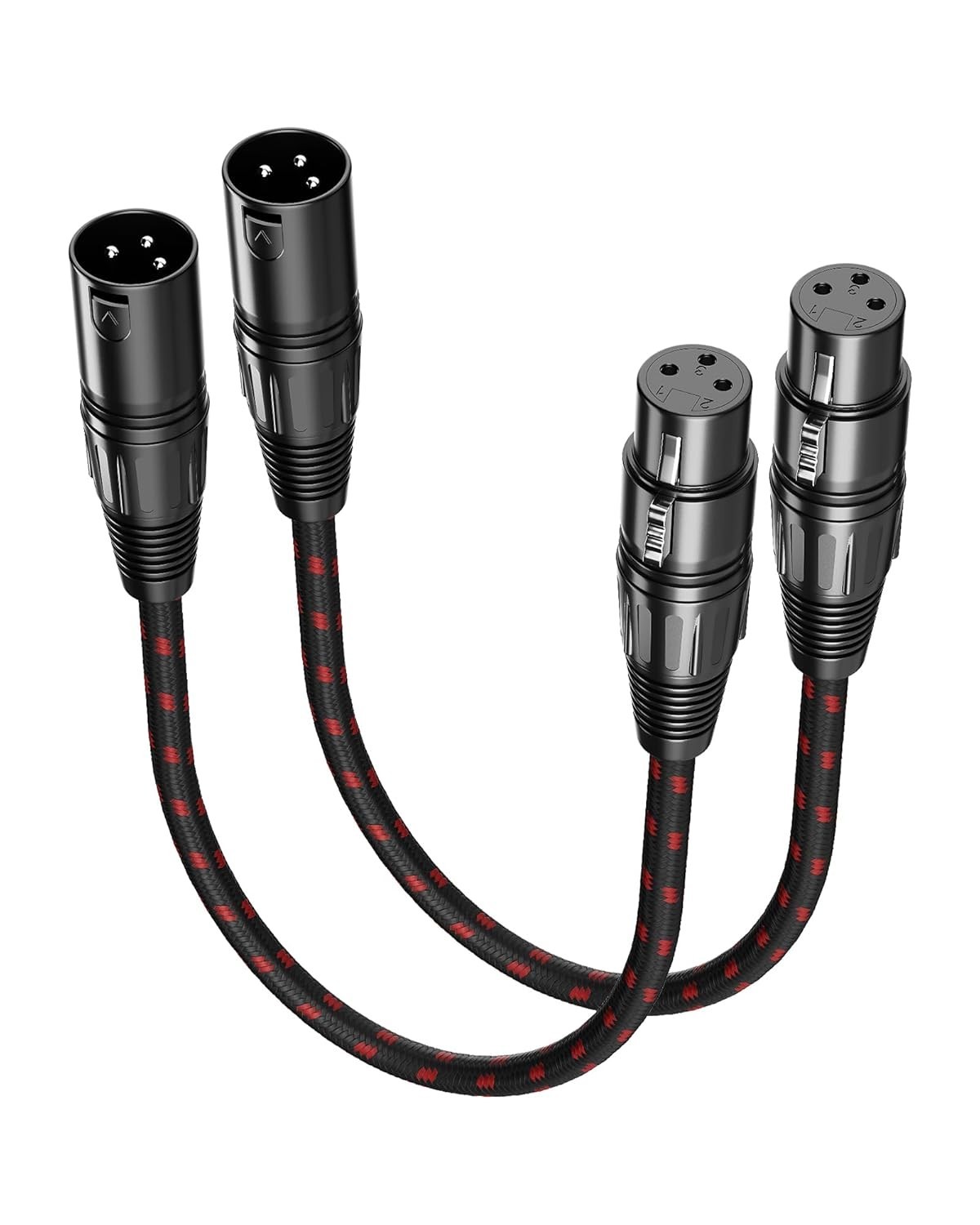 Short XLR Cables 1ft 2 Pack, Microphone Cable Balanced Shielded Nylon...