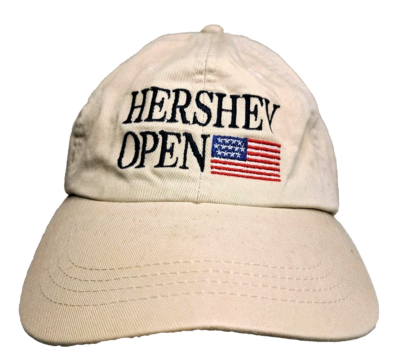 Kudzu Hershey Open Golf Hat Cap Men's OS Beige Embroidered Tiny Spot On Brim
