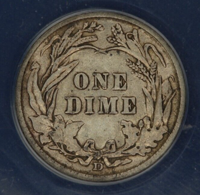 1912-D Barber Dime 10c ANACS - VF35