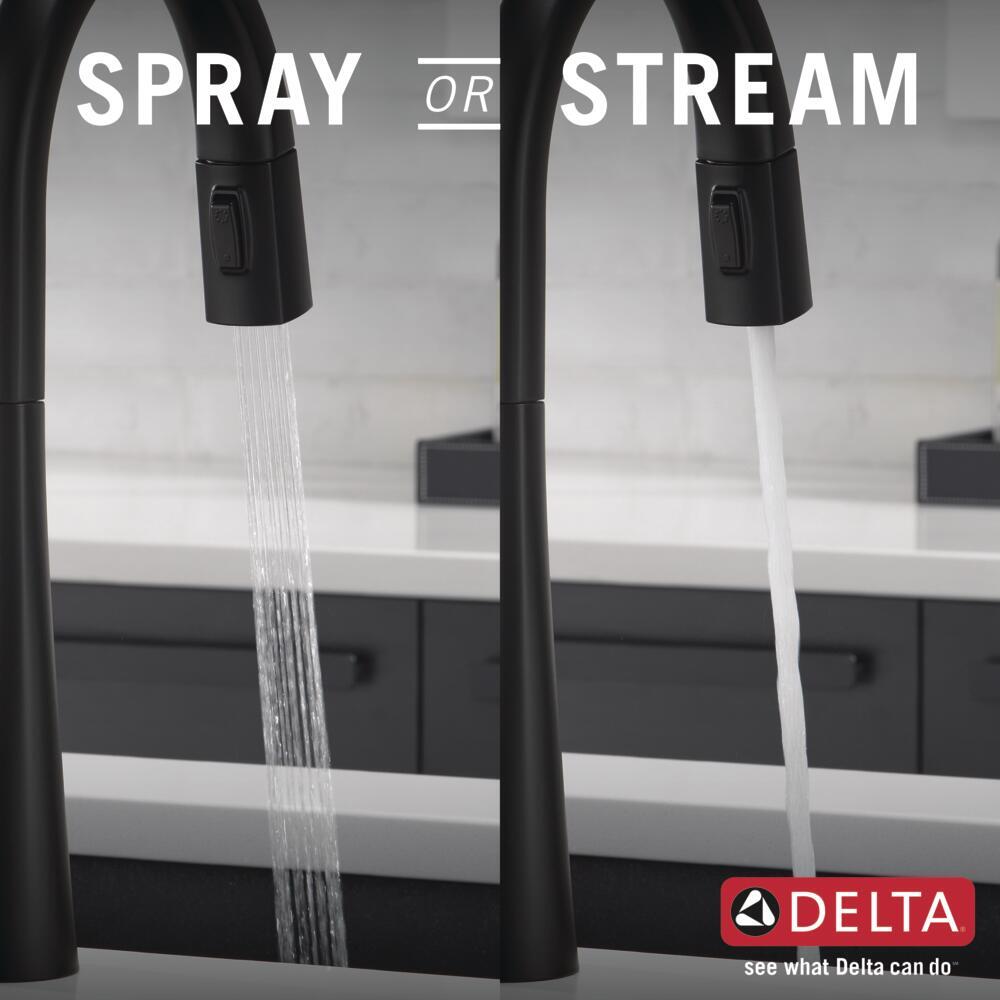 Delta Monrovia Pull-Down Kitchen Faucet Matte Black-Certified Refurbished