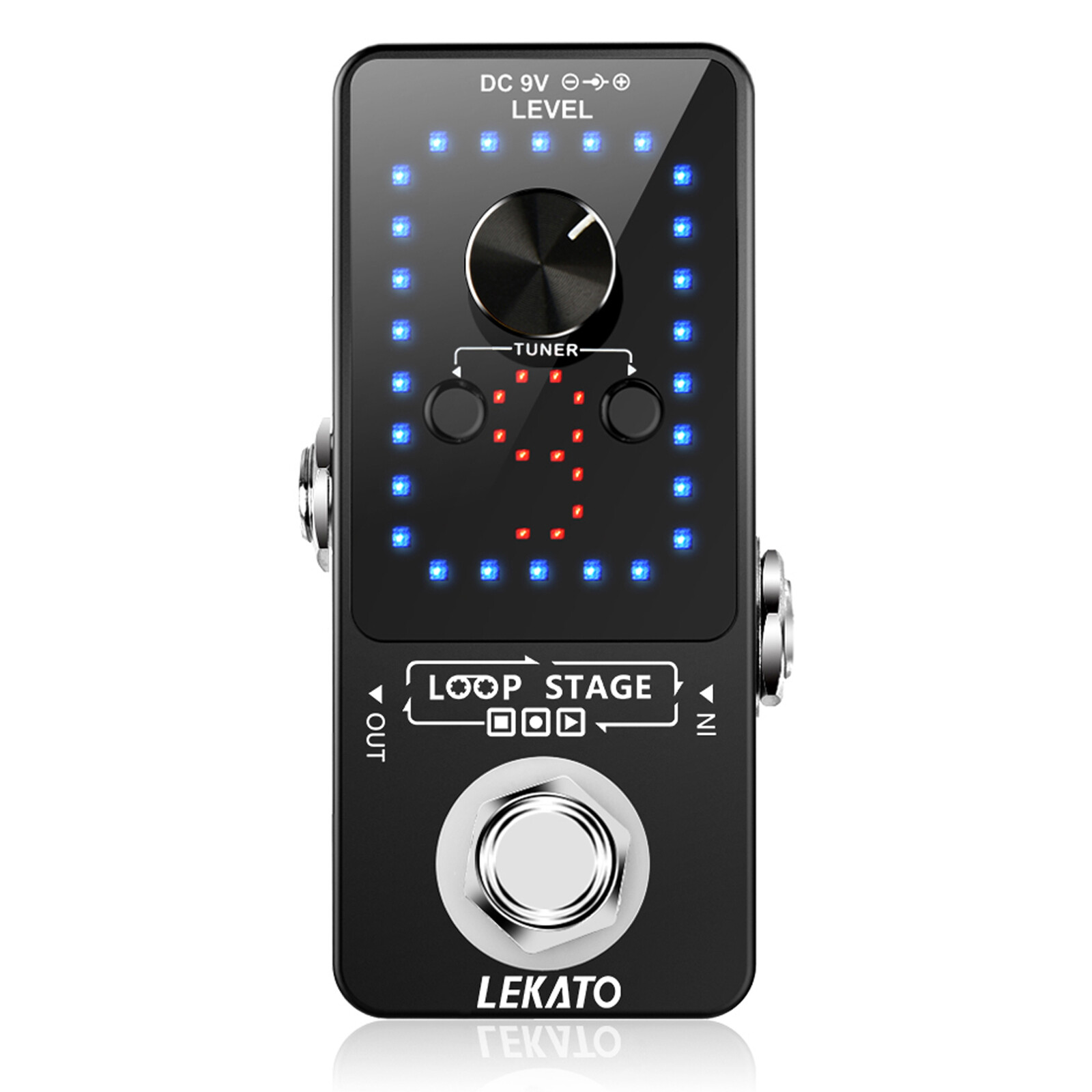 LEKATO Guitar Looper Pedal 9 Loop 40 Min Record Built-in Tuner USB Import Export