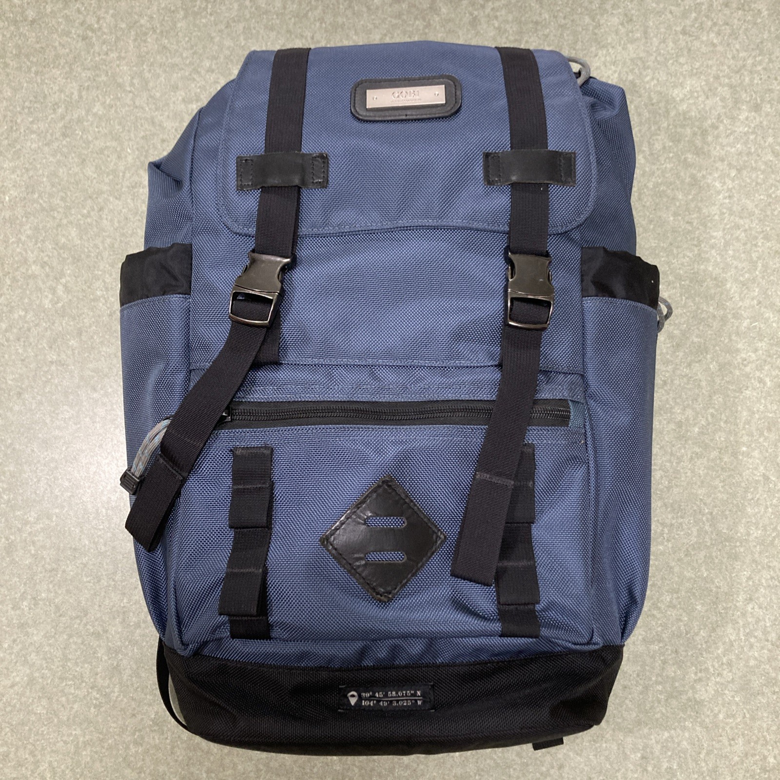 GOBI Getaway Backpack Gun Metal Blue w/ Black Webbing 29L Made in Denver