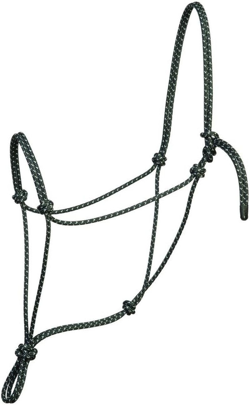 Weaver Leather Big Sky Rope Halter Black/Silver, Small,35-9584-W37
