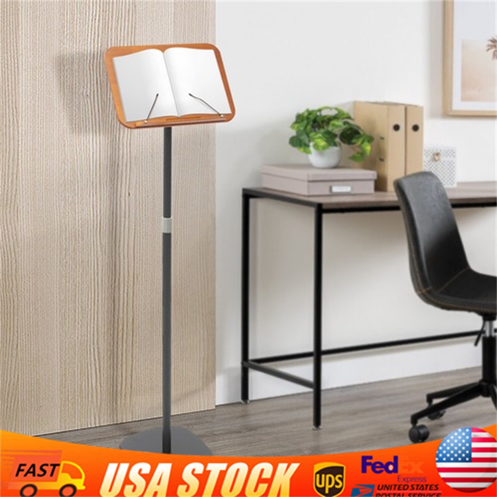 Adjustable Music Stand,Wood Book Stand & Desktop Stand,Floor Bible Holder Stand