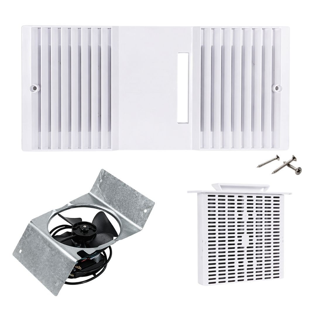 Rush Hampton/TekQuest CA-90 Ductless Exhaust Kit Fan, Grill, Filter - WHITE -NEW