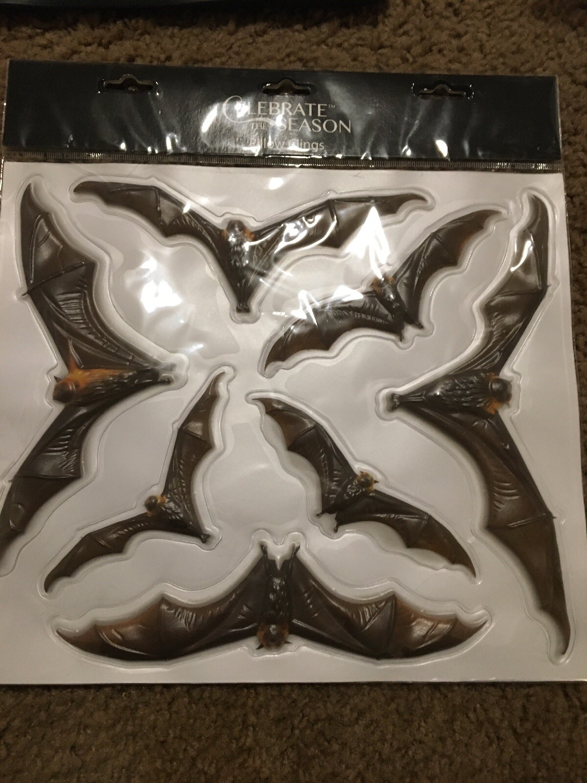 Celebrate The Season HALLOWEEN BATS Pillow Clings-Brand New-SHIPS N 24 HOURS