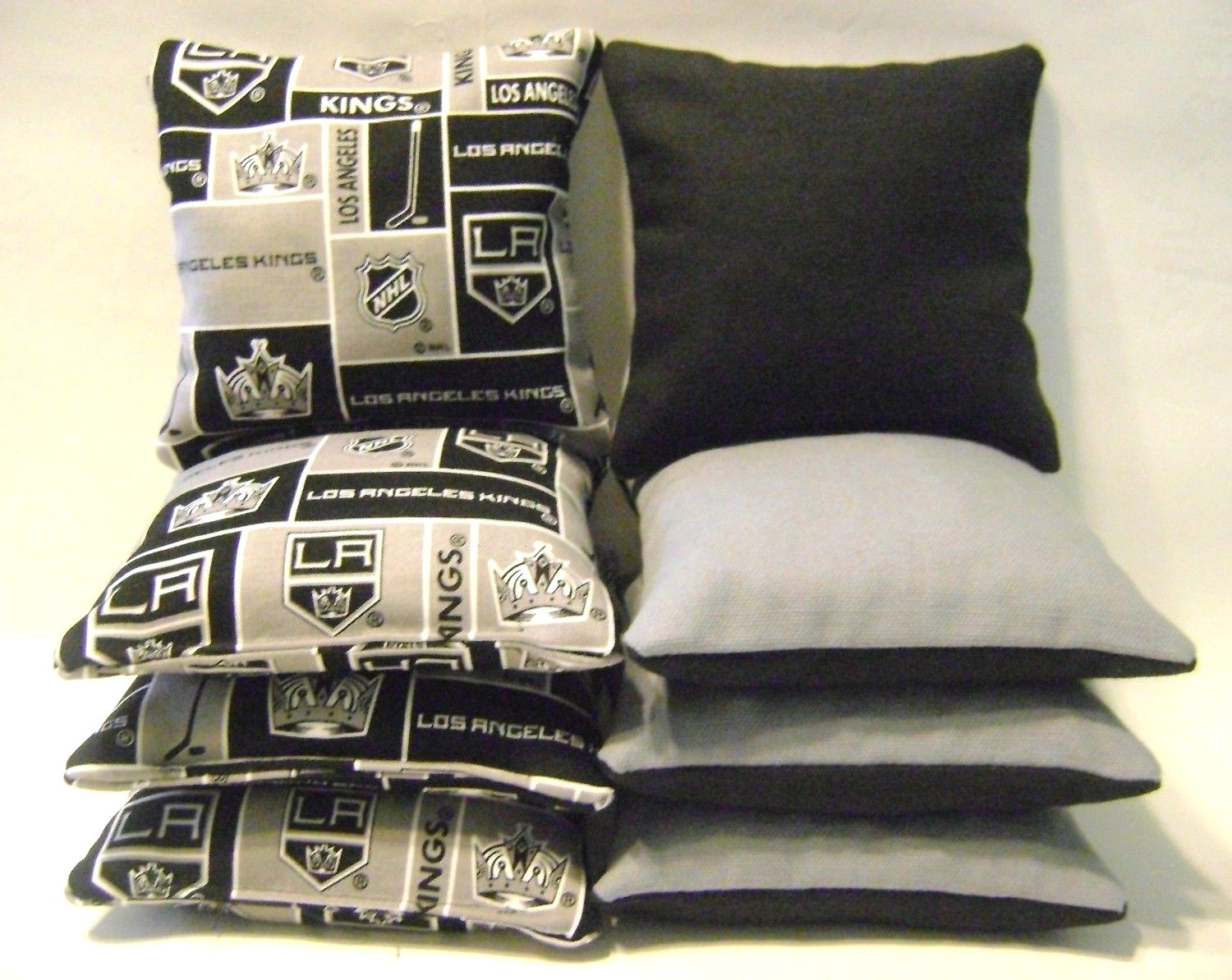 LOS ANGELES LA KINGS CORNHOLE BEAN BAGS SET OF 8 HANDMADE NHL REGULATION BAGS
