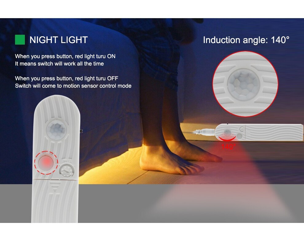 Motion Sensor LED Strip PIR Sensor LED Strip 2835 forDIY Under Bed Light Bedroom