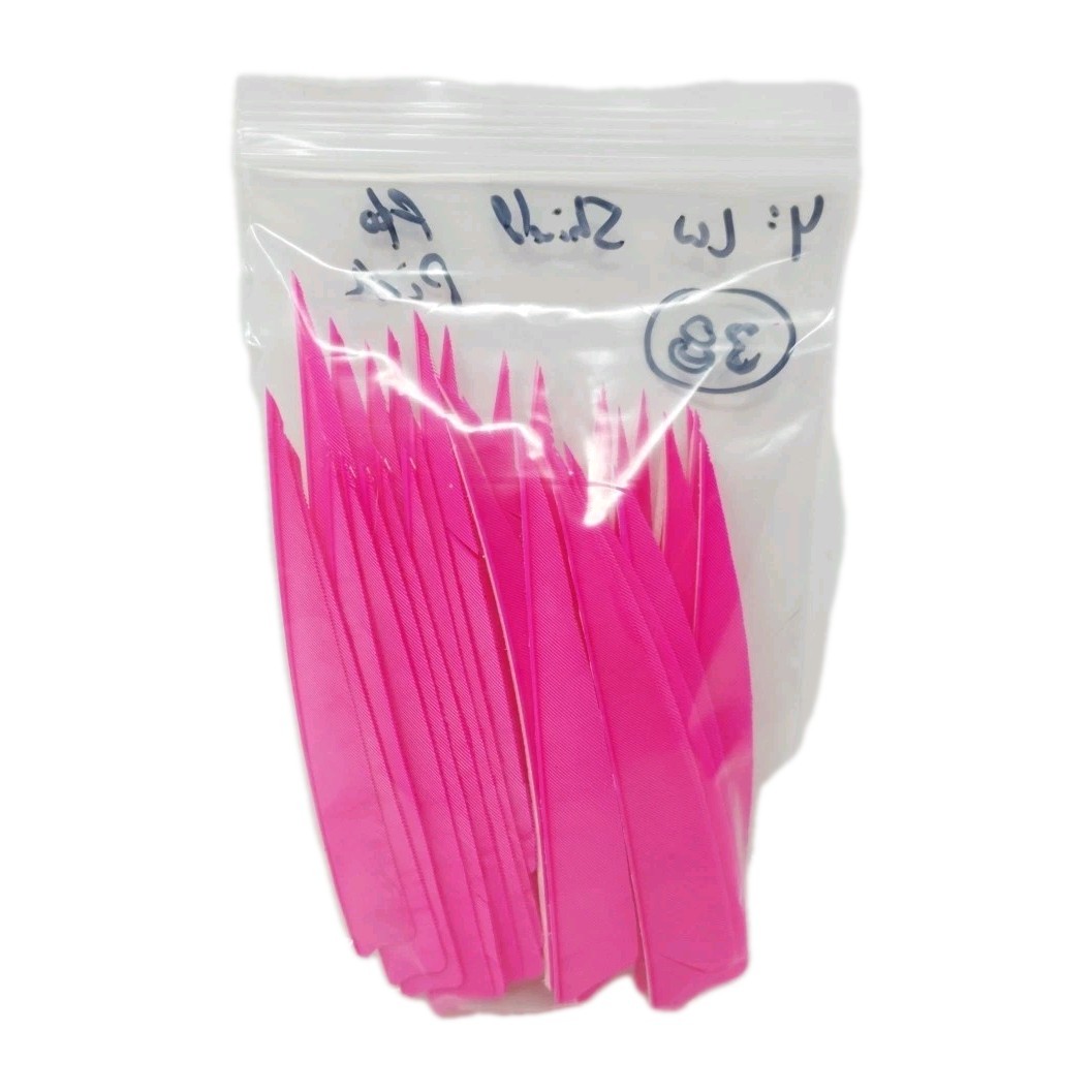 38 Count Archery Arrow Feathers 4" Left Wing: Shield Hot Pink