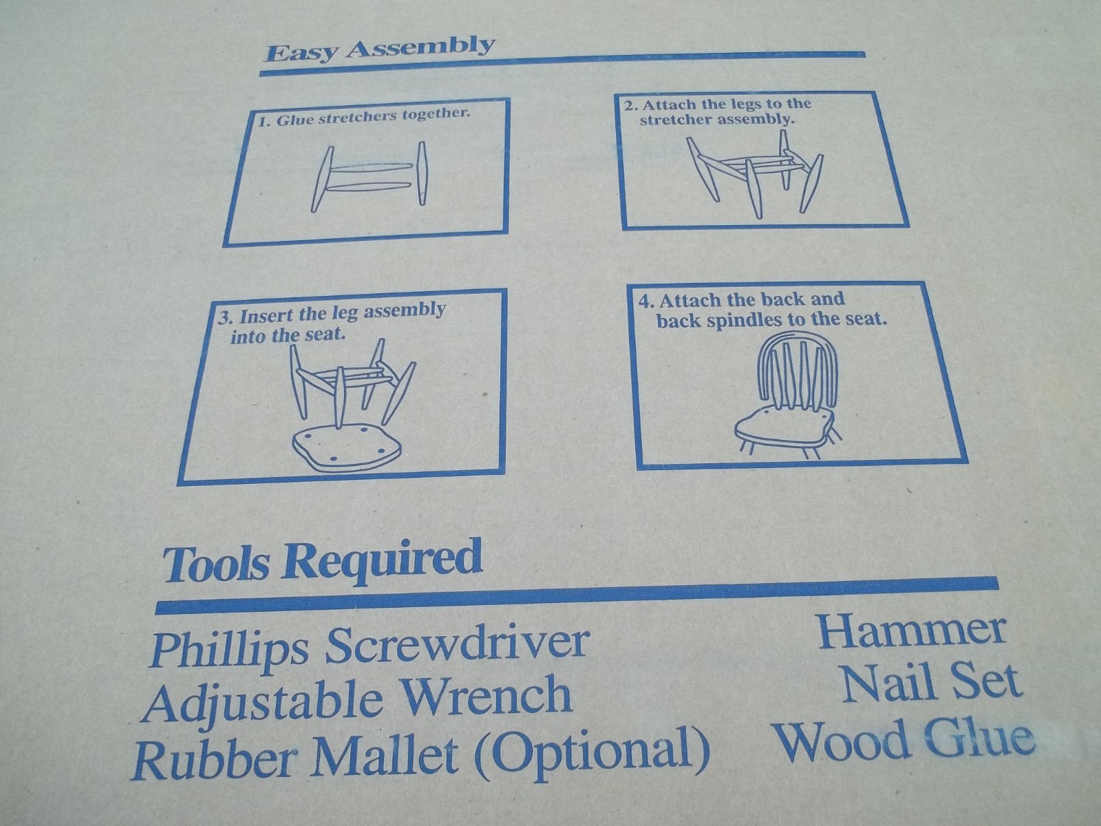 Hillcrest Hard Wood Chair 73W Kit. Made In USA...