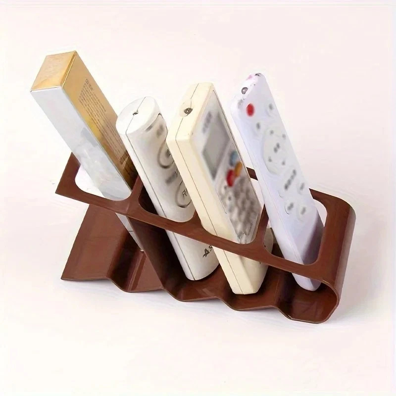 4 Compartment Remote Control Holder Desk Organizer Storage Rack Plastic Stand
