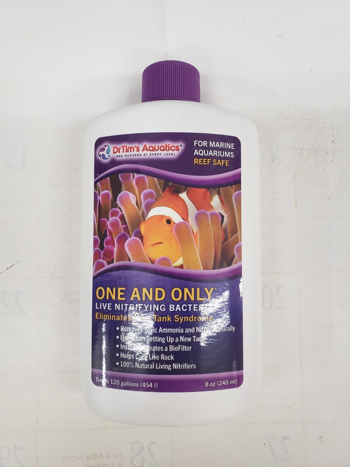Dr Tim's Aquatics One And Only Live Nitrifying Bacteria For Marine 8 Oz.
