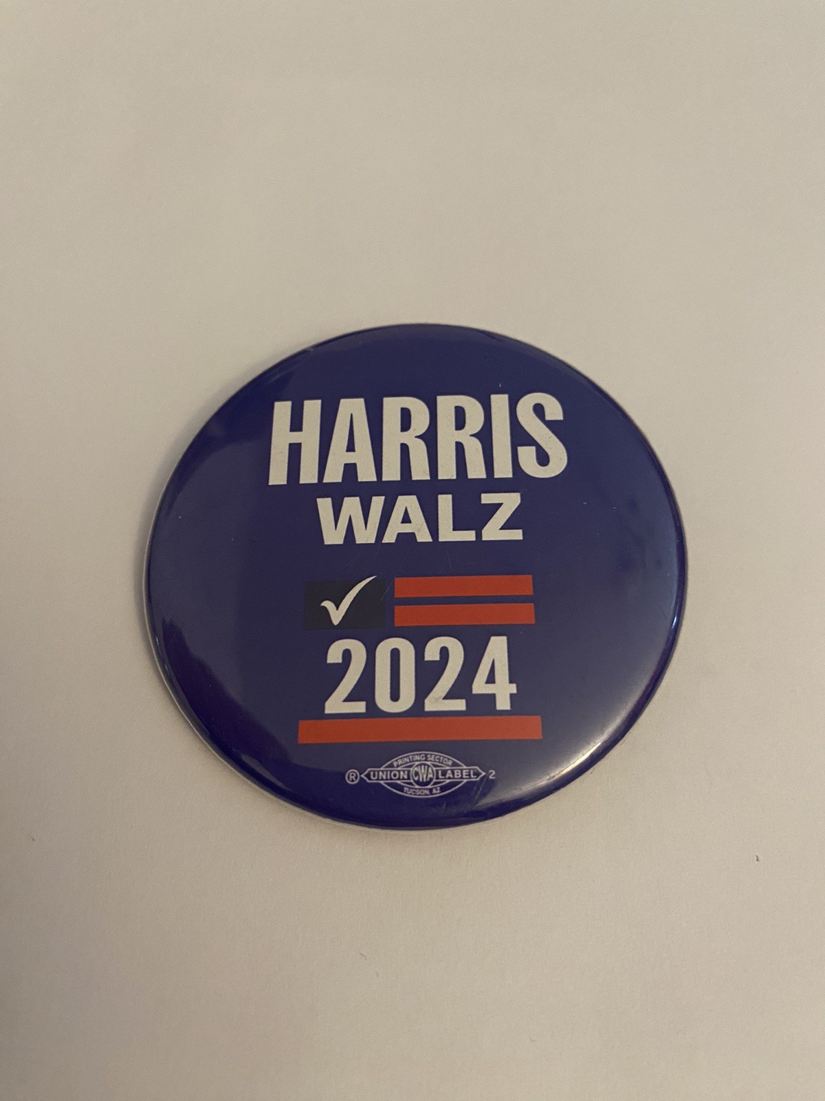 Harris Walz 2024 Pin Back Button P28