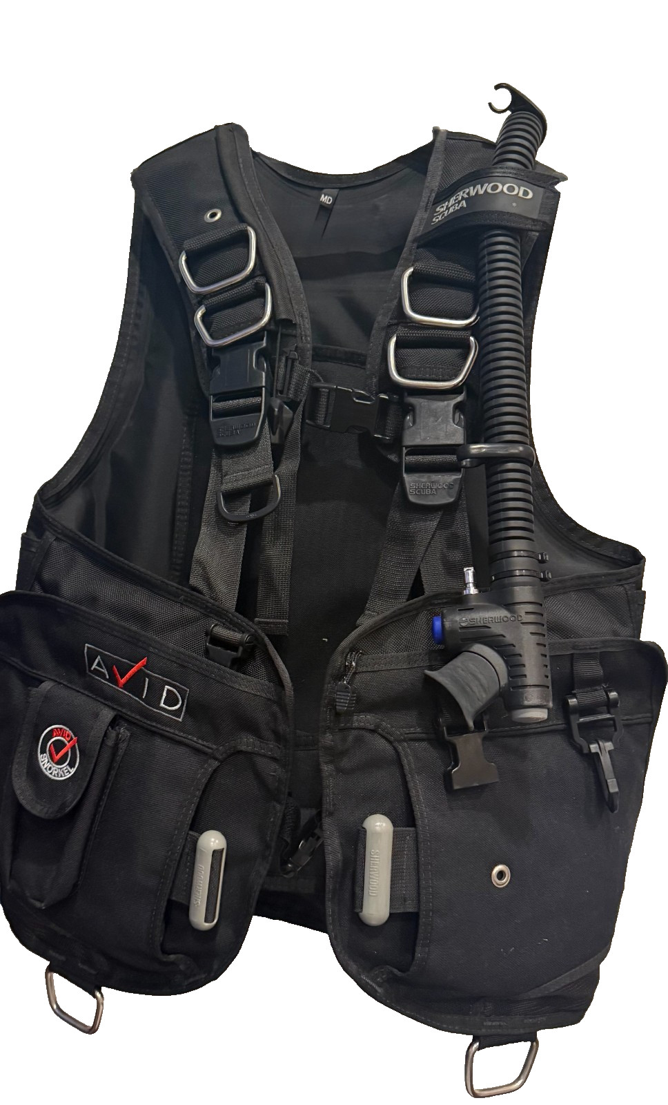Sherwood Avid Snorkel pocket BCD Size MD with integrated weight pockets