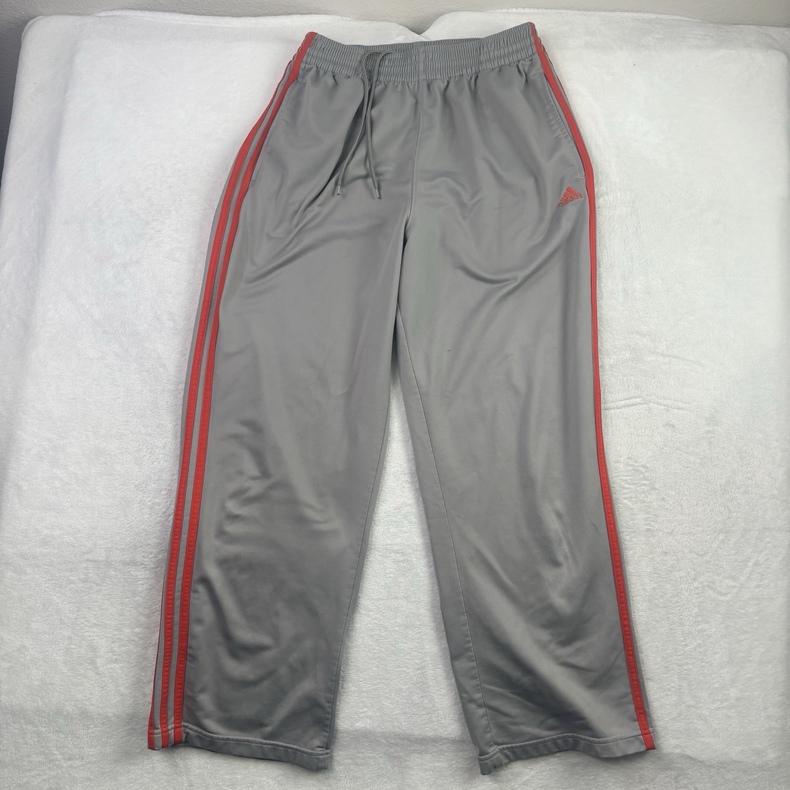 Adidas Grey Orange Track Pants Sweatpants Activewear Athletic Men's Medium