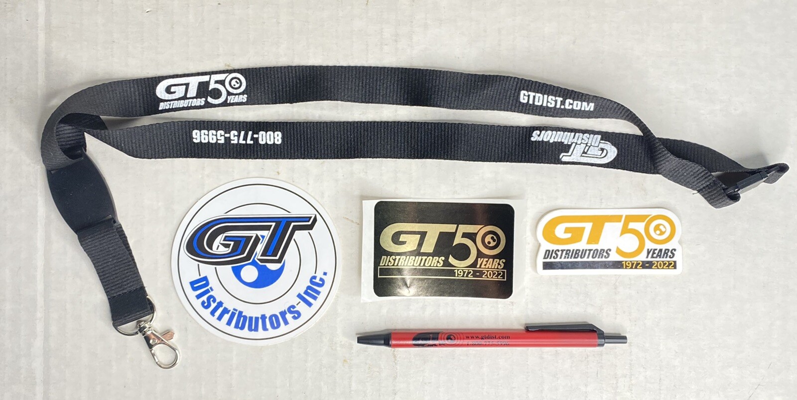 New GT Distributors 50th Anniversary 5pc Promtional Package