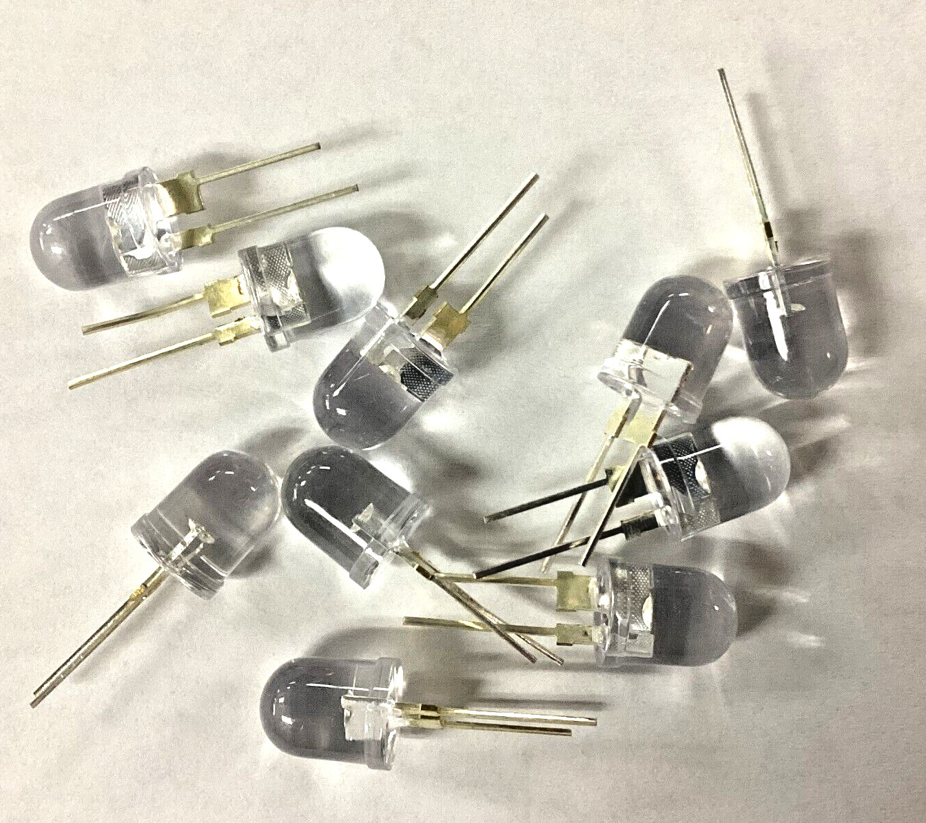 10 x LED 10mm Pure Green .5w Ultra Bright Water Clear Round Top LEDs