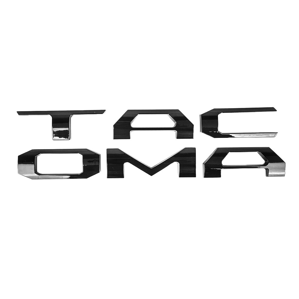 Raised Tailgate Insert Letters For 2016-2023 Tacoma 3D Badge Emblems Gloss Black