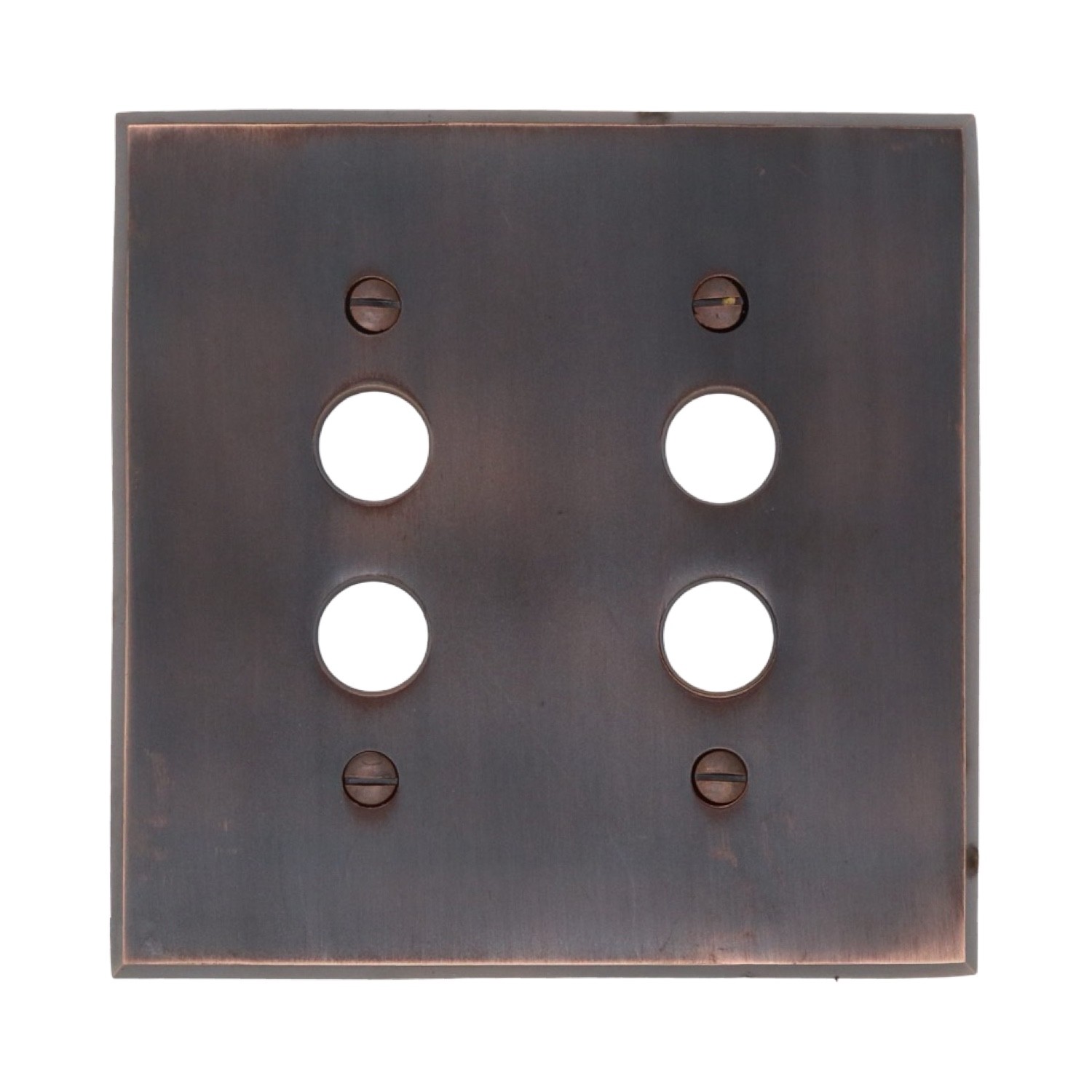 Bronze Two Gang Push Button Switch Plate Heavy Casting