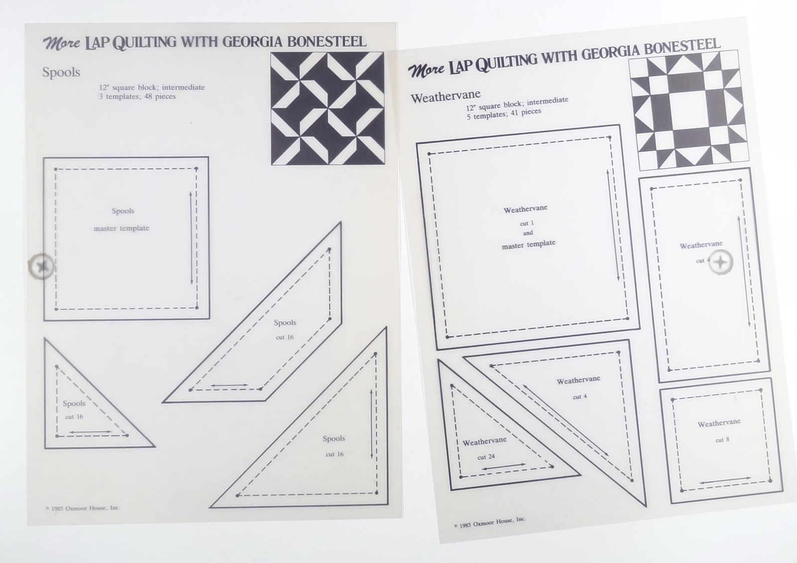 1985 Georgia Bonesteel QUILTING STENCILS slipcased patterns 4x unused in sleeve