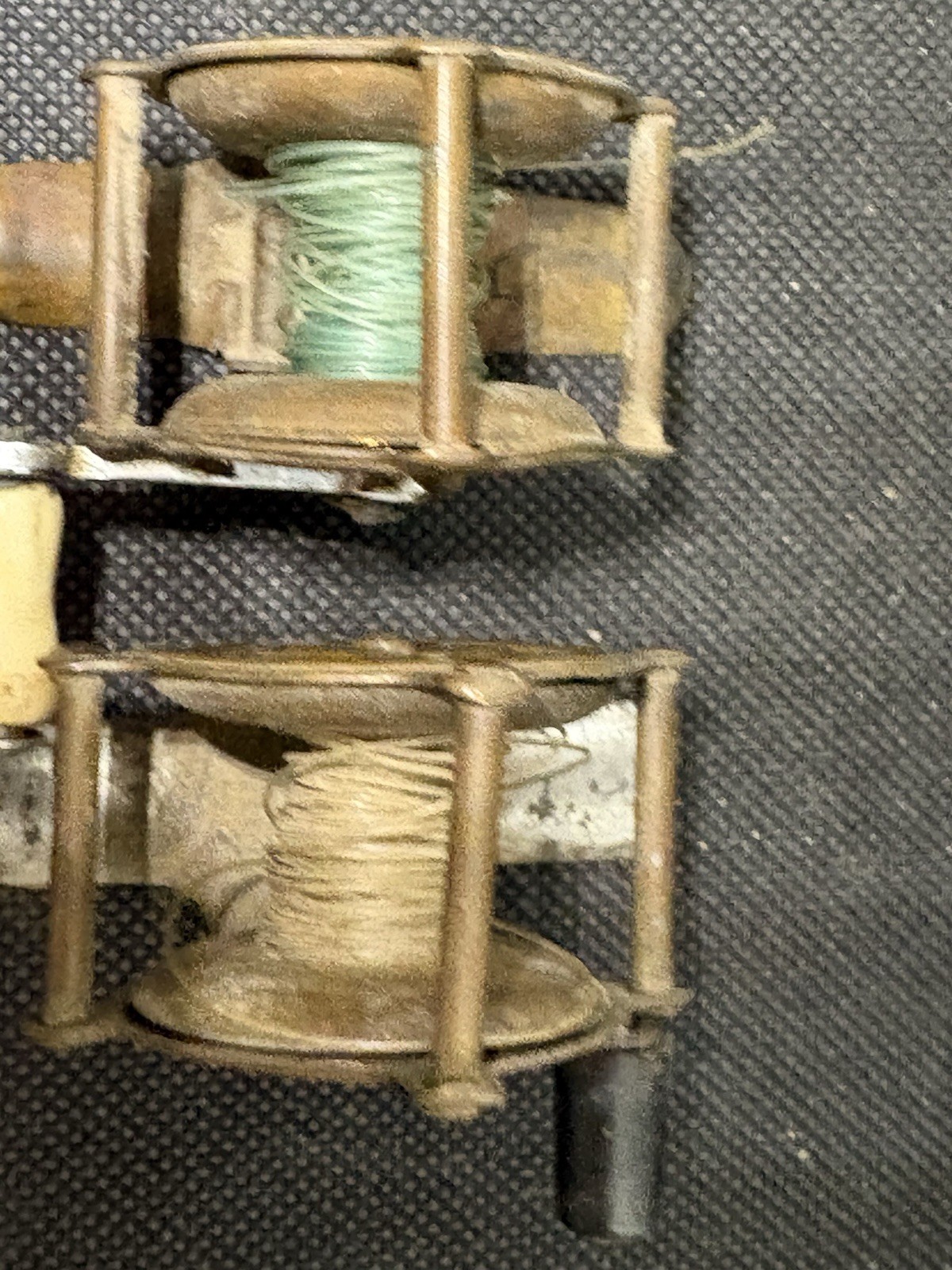 Two Brass Antique Fishing Reels Tiny
