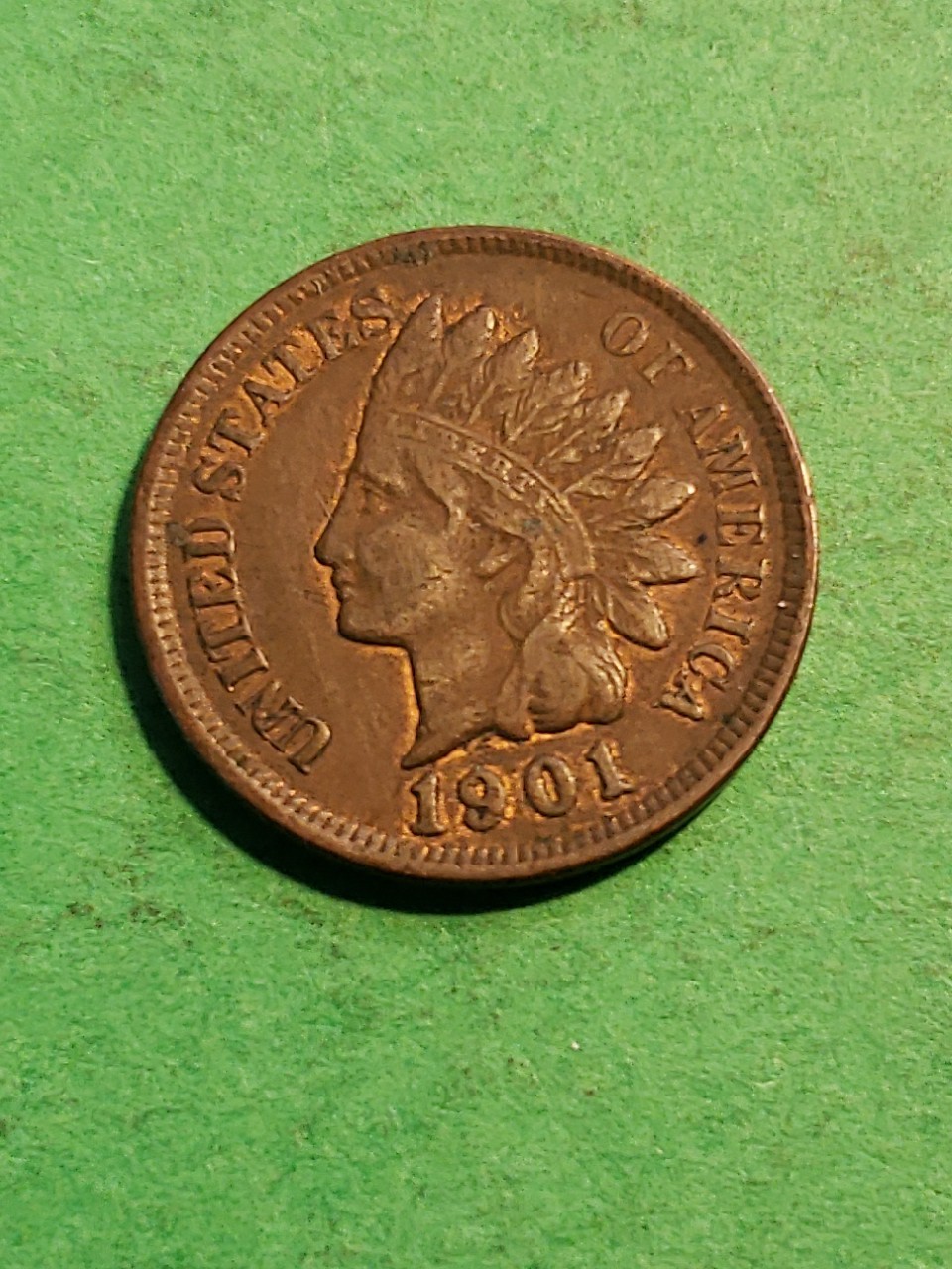 Very Nice 1901 Indian Head Cent With Some Red Xf-AU