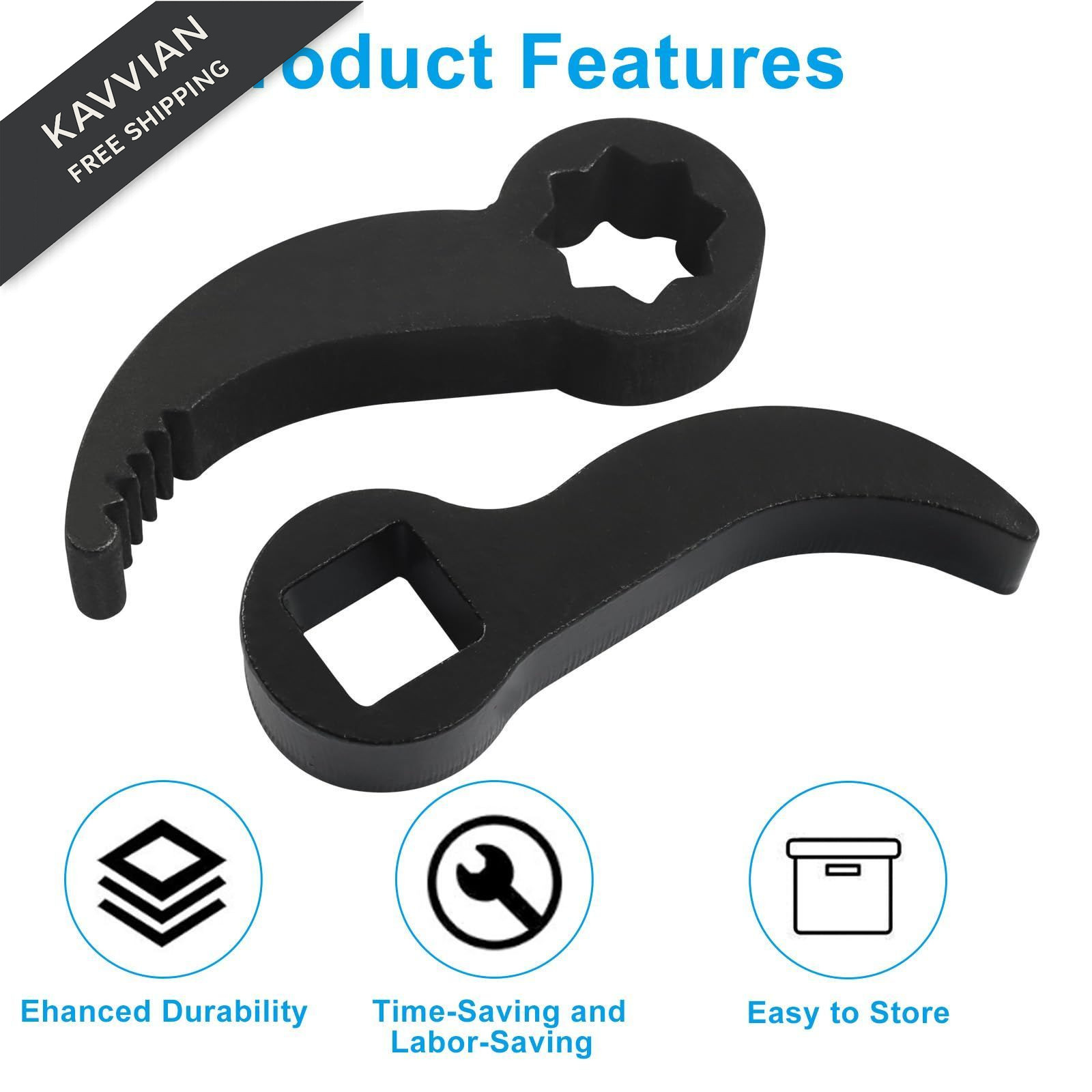 OSVJE 2 Pcs Pry Bar Wrench Adapter Head, Ratchet Double Square+single Square
