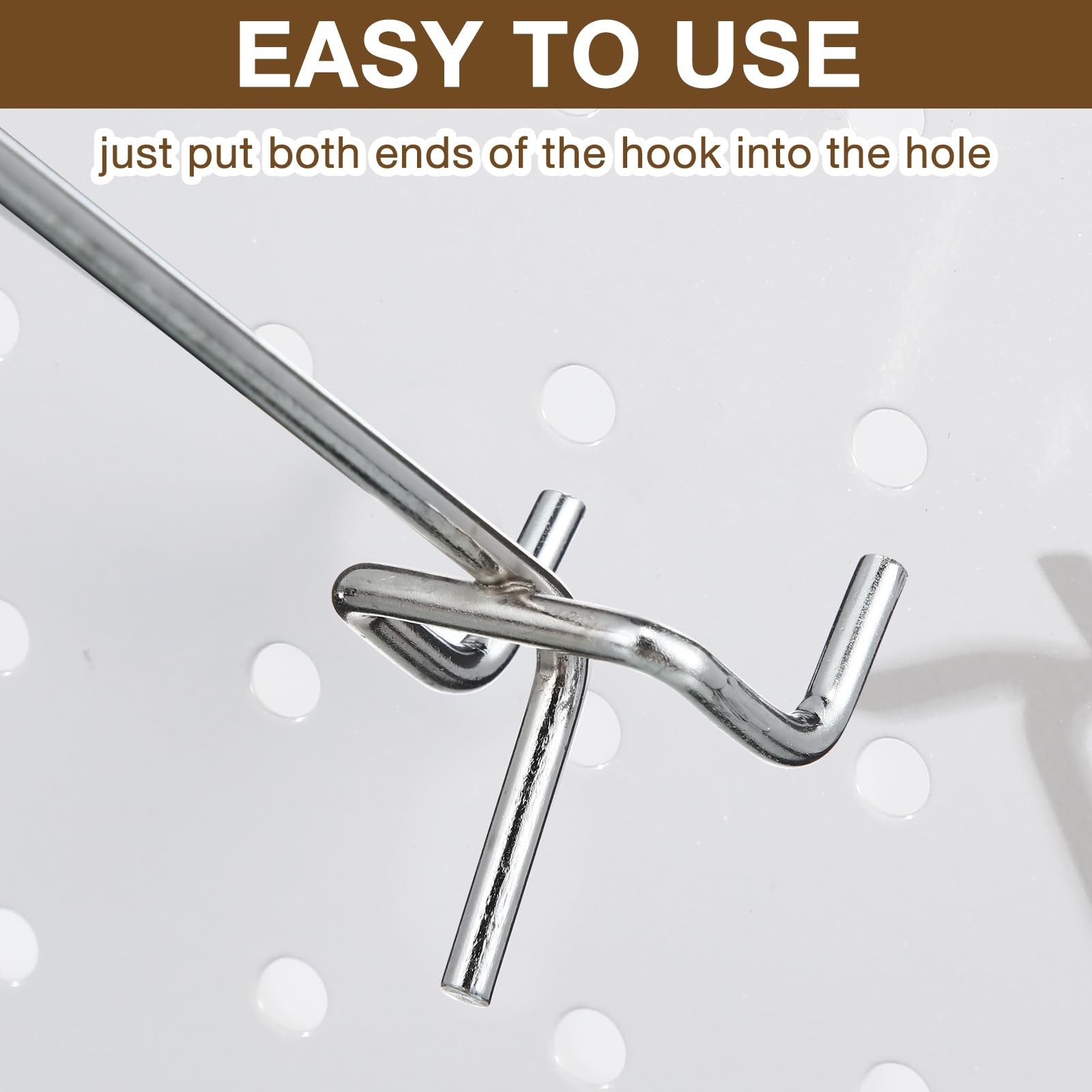 100 Pack Peg Board Hooks Stainless Steel Pegboard Hooks Shelving Display Hanging