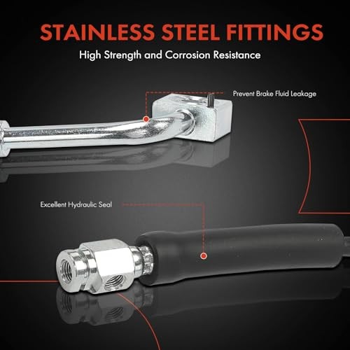 Front Driver Side Brake Hydraulic Hose Compatible with Dodge Models - Ram