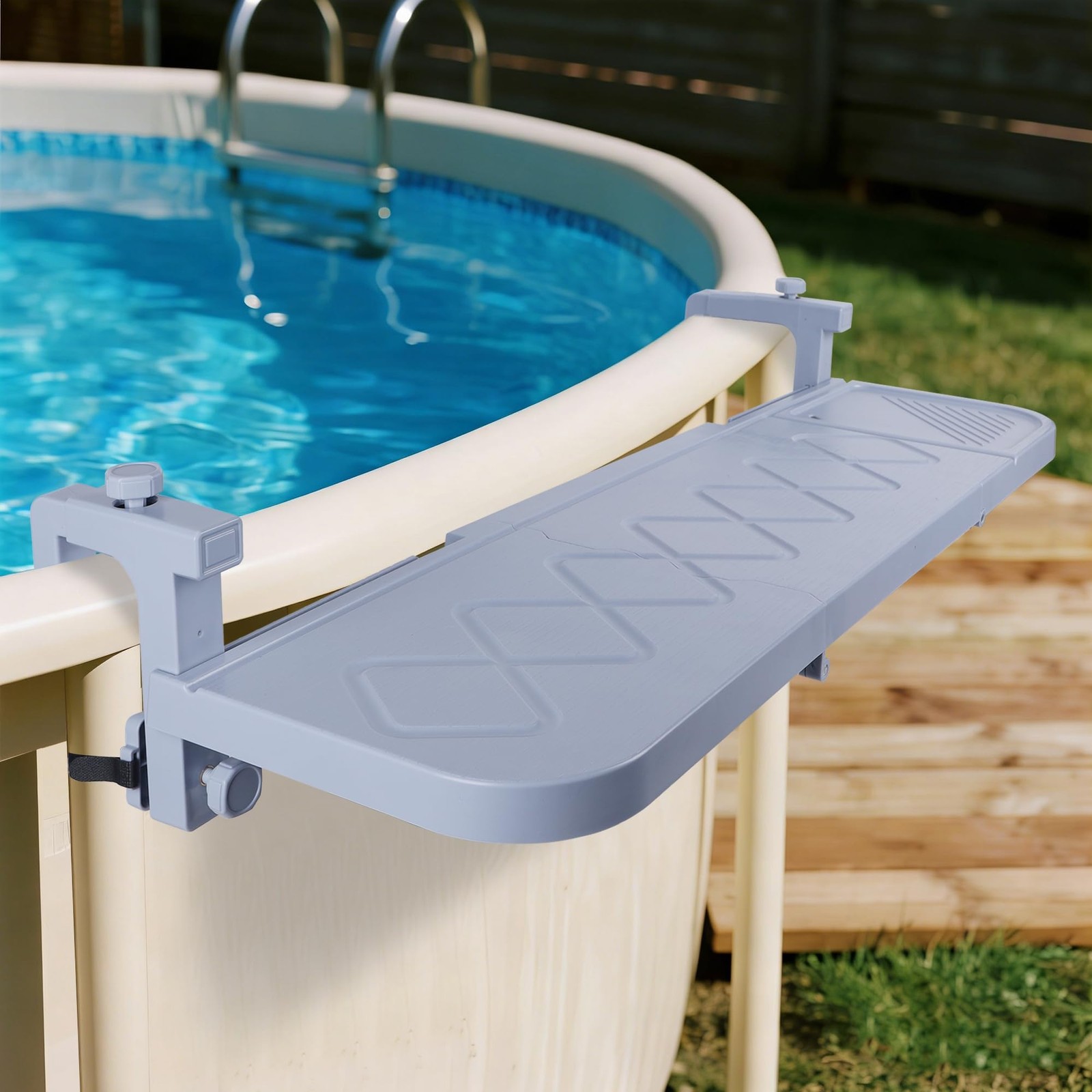 winemana Pool Bar for Above Ground Pool, 38.4 x 12 Inch Adjustable Poolside Tabl