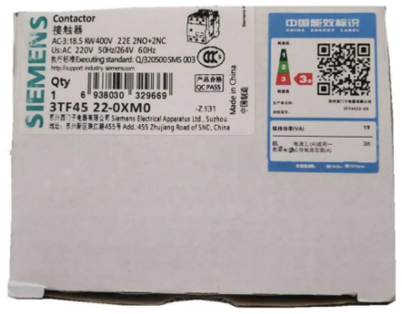 NEW SIEMENS 3TF45 22-OXMO AC Contactor 220V