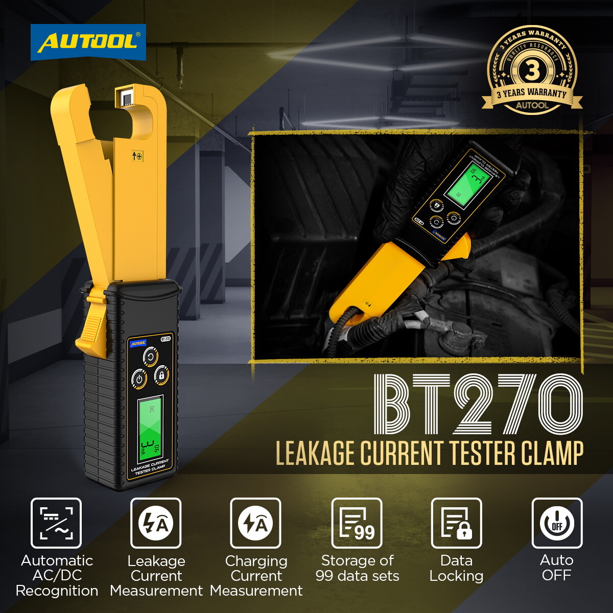 Handheld Digital Leakage Current Clamp Meter AC DC Wireless Low Current Clamp
