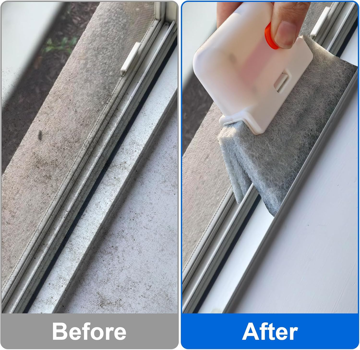 Window Sill Cleaner Tool,10 Pcs Magic Door Window Track Cleaning Tools Kit,Slidi