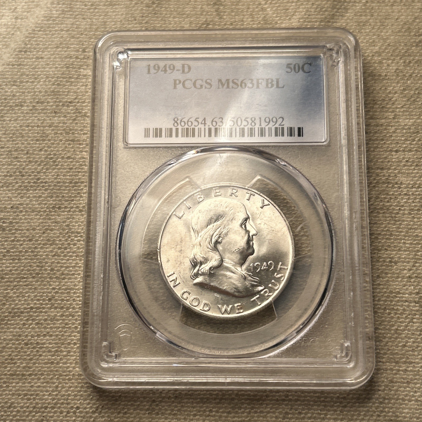 1949-D Franklin Half Dollar - PCGS MS63FBL C061