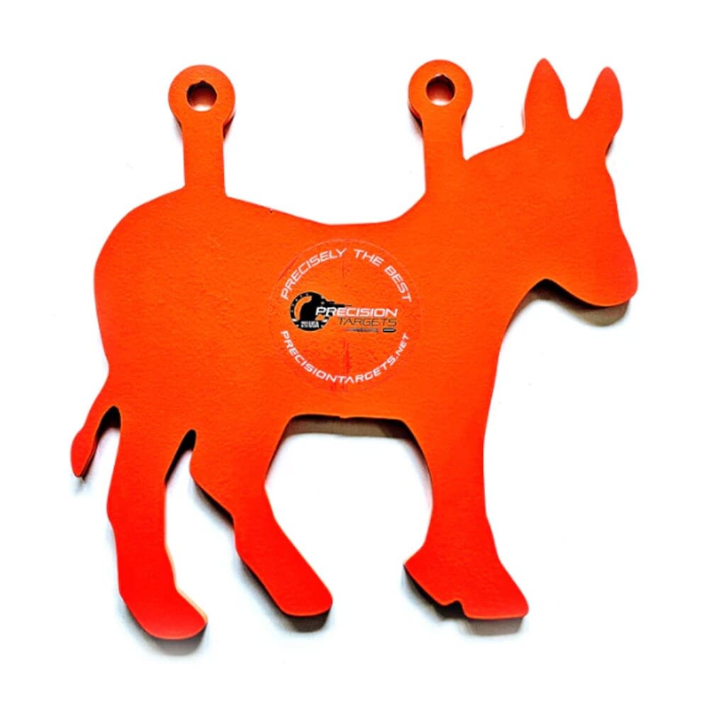 Precision Targets Donkey Silhouette Shooting Target Orange Steel 11-5X11X1-4DY