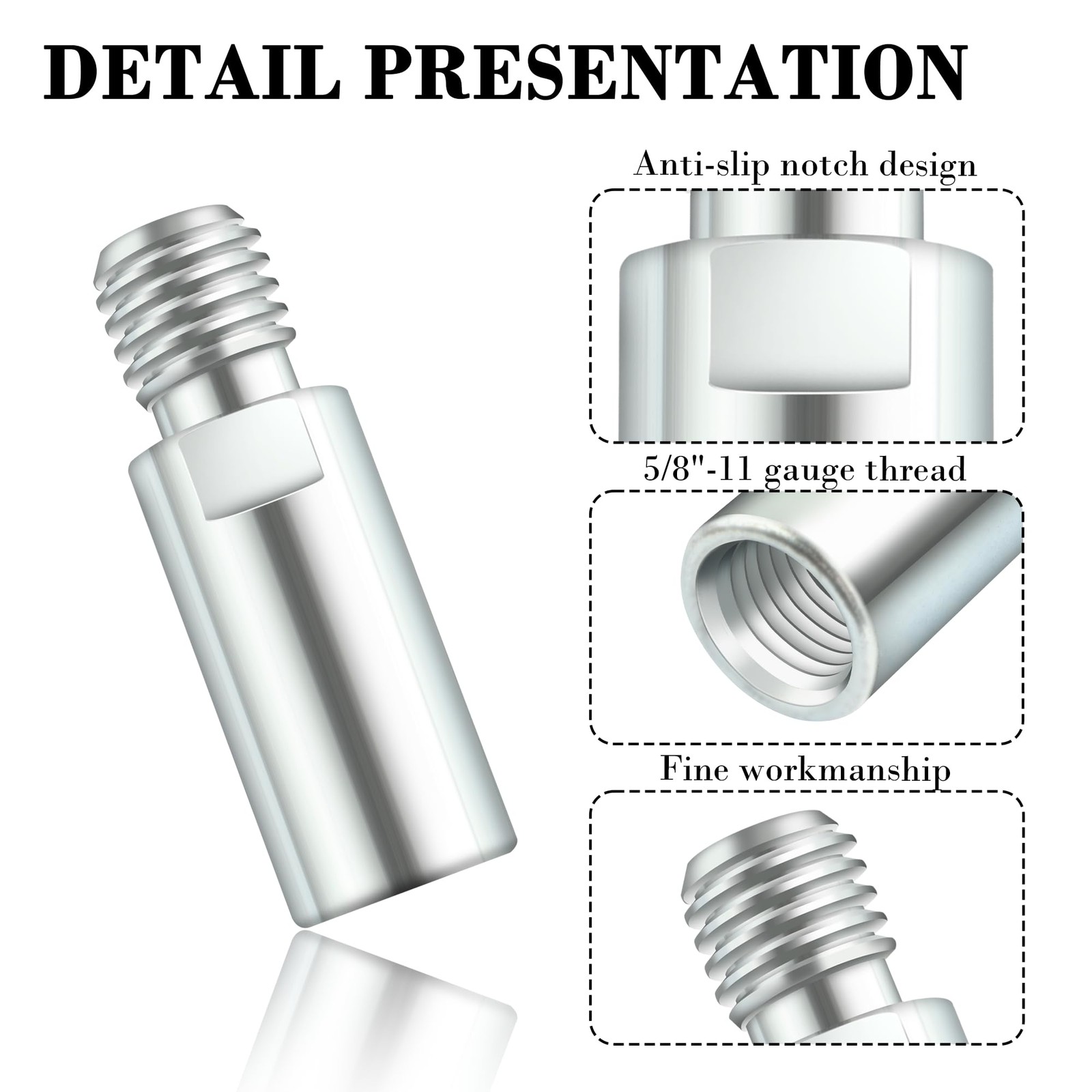 5/8"-11 Thread Angle Grinder Extension Shaft for Car Polisher,Universal Angle...