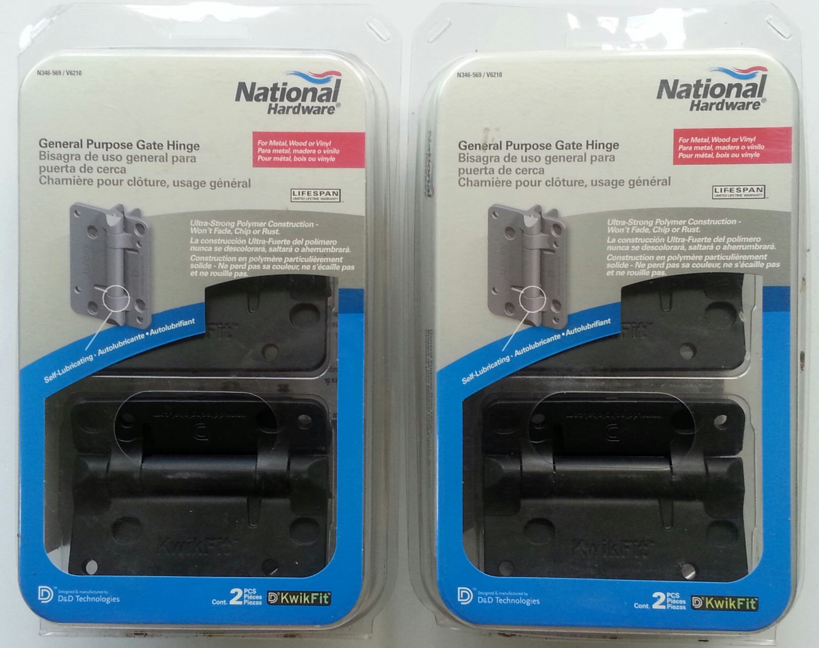 Gate Hinges - Polymer     2 Pair        N346-569 / V6210         National Hdwe.