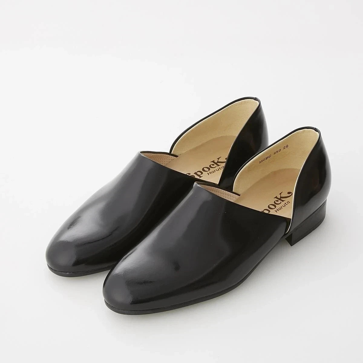 Haruta Spock Shoes 850 Leather 2E Men's Black Sizes Japan