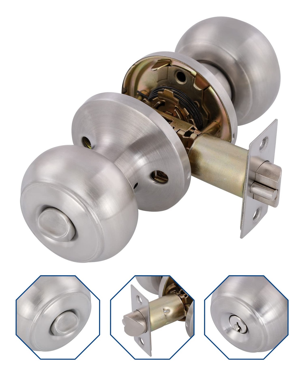 GITRANG All Keyed Identical Deadbolt Door 1, Satin Nickel Alike 1DB