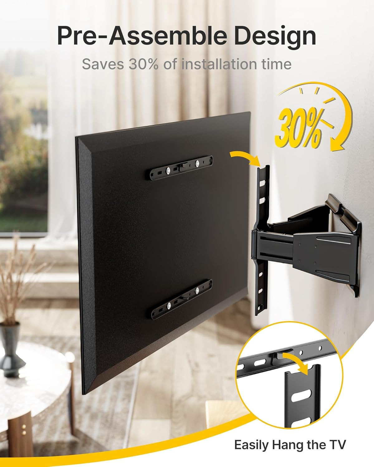 0.77" Ultra Slim TV Wall Mount for 37-75 Inch Tvs, Thin Low Profile Full Motion