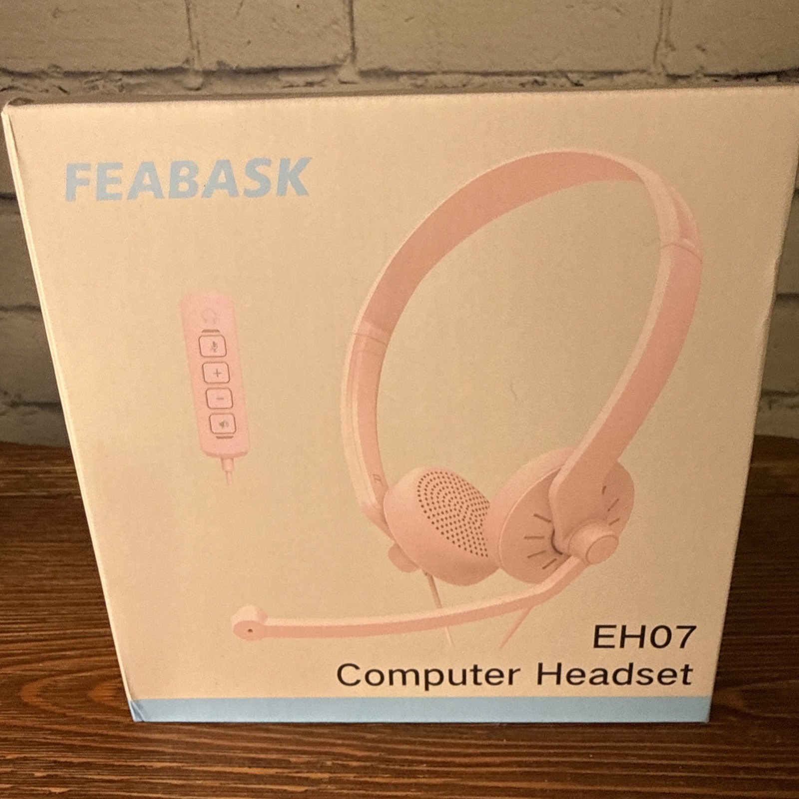 Feabask EH07 Computer Headset Noise-Cancelling Microphone PC Laptop Open Box