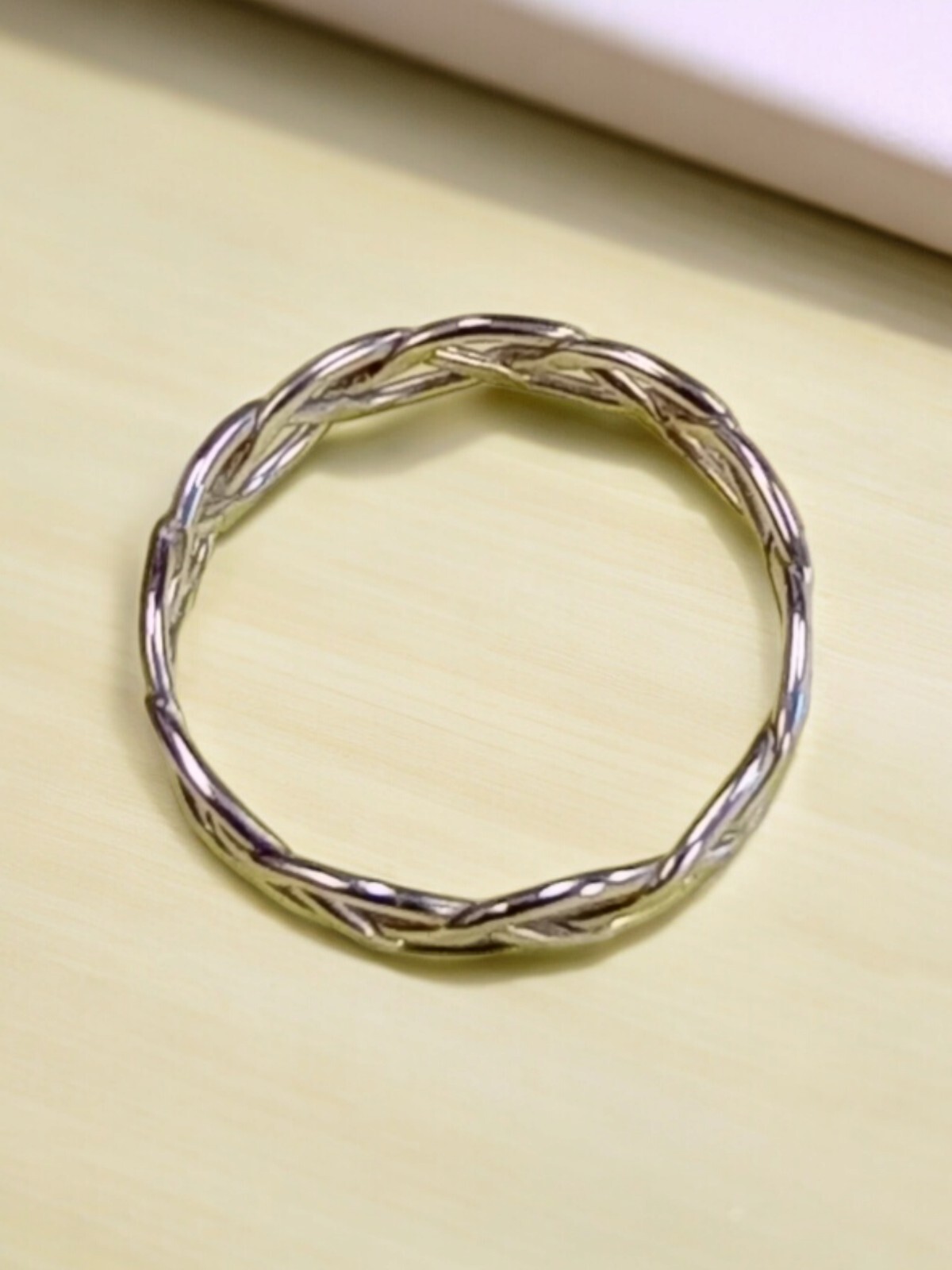 Handmade Silver Ring Braided Stacker, 925 Sterling, Size 4-11