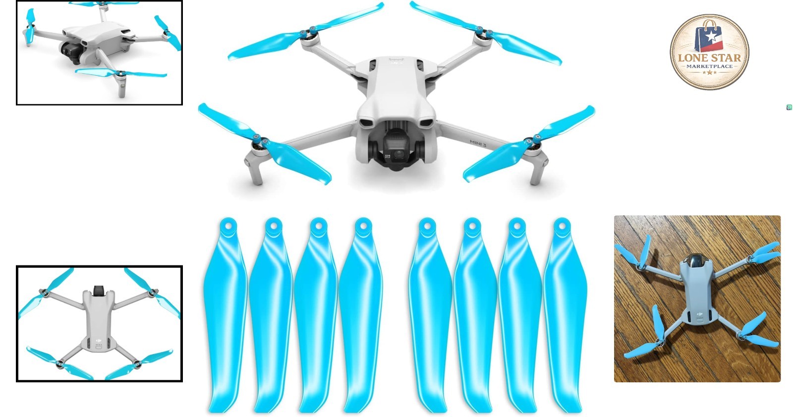 Stealth Blue Propellers for DJI Mini 3 & Lito 1/X1 - Enhanced Flight Performance