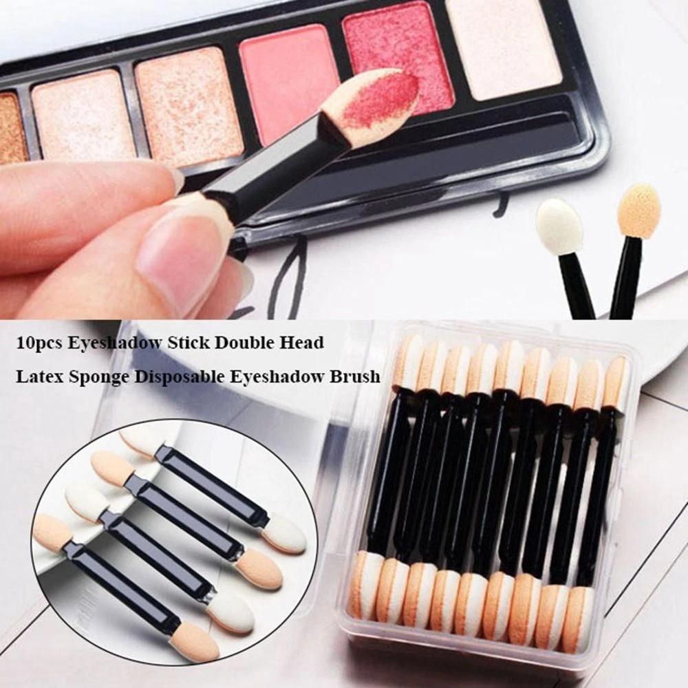 30Pcs Disposable Eyeshadow Brush, Double Ended Sponge Eye Shadow Applicator