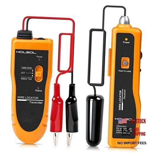 F02 Underground Cable Locator, Wire Tracer with Earphone, Cable Tester Yellow