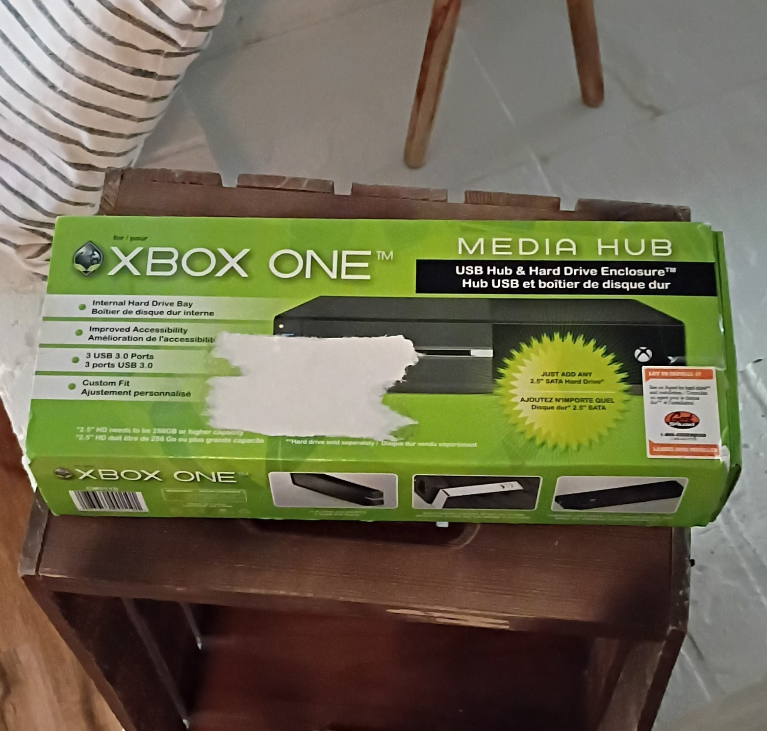 Xbox One USB 3.0 Media Hub Hard Drive Enclosure 2.5" SATA Bay Black *READ*