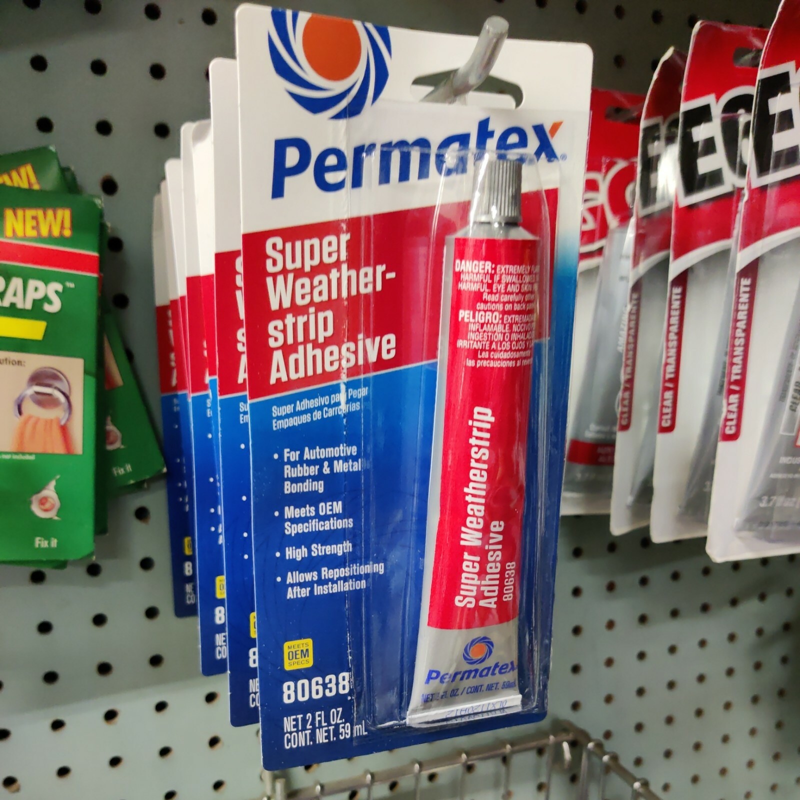 PERMATEX 80638 SUPER WEATHERSTRIP ADHESIVE Auto Rubber Metal Carpet Gaskets 2oz
