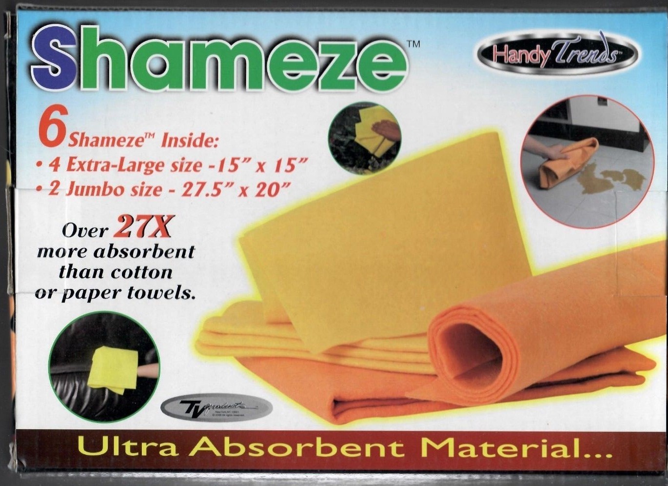 Shameze  6 Shameze 4 Extra-Large size - 15" x 15" 2 Jumbo size 27.5 " x 20"