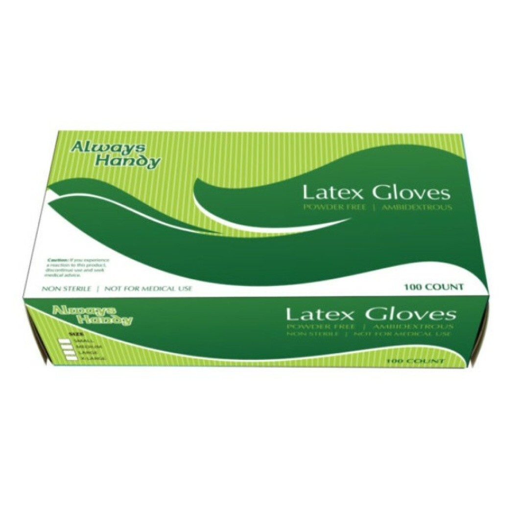 100/box Clear Powder-Free Gloves No Sterile Disposable Latex Gloves X-Large Size